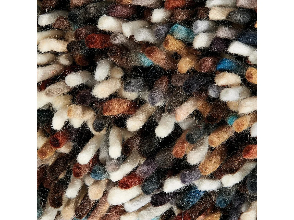 Tapis shaggy 200x300 rectangle tissé bleu et gris en laine motif faux uni DOTS