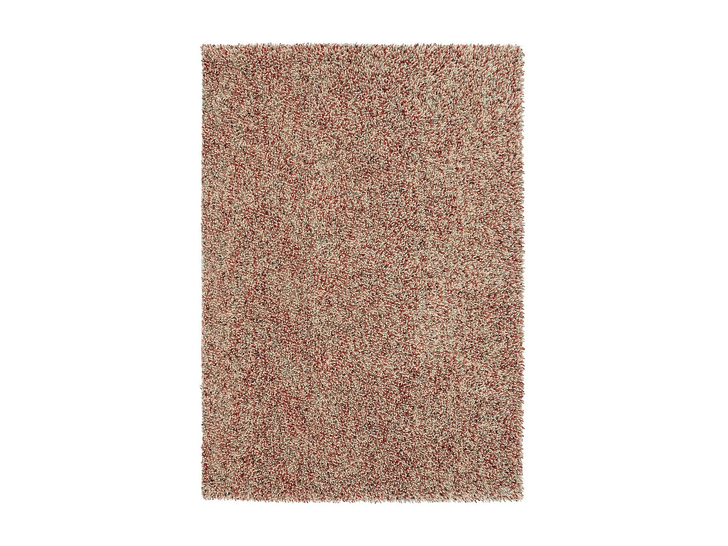 Tapis longs poils shaggy 140x200 rectangle tissé rouge et rose en laine