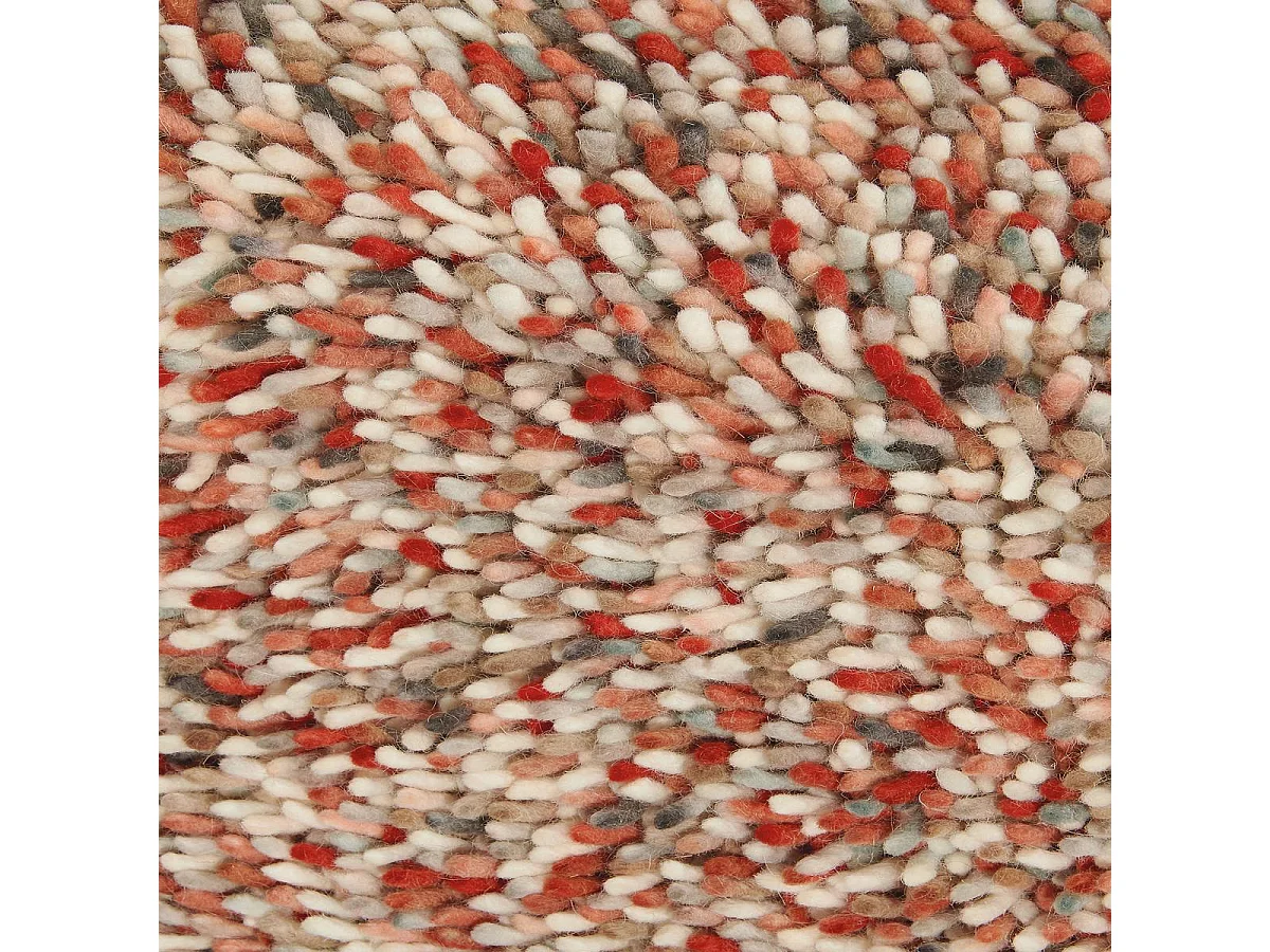 Tapis longs poils shaggy 140x200 rectangle tissé rouge et rose en laine