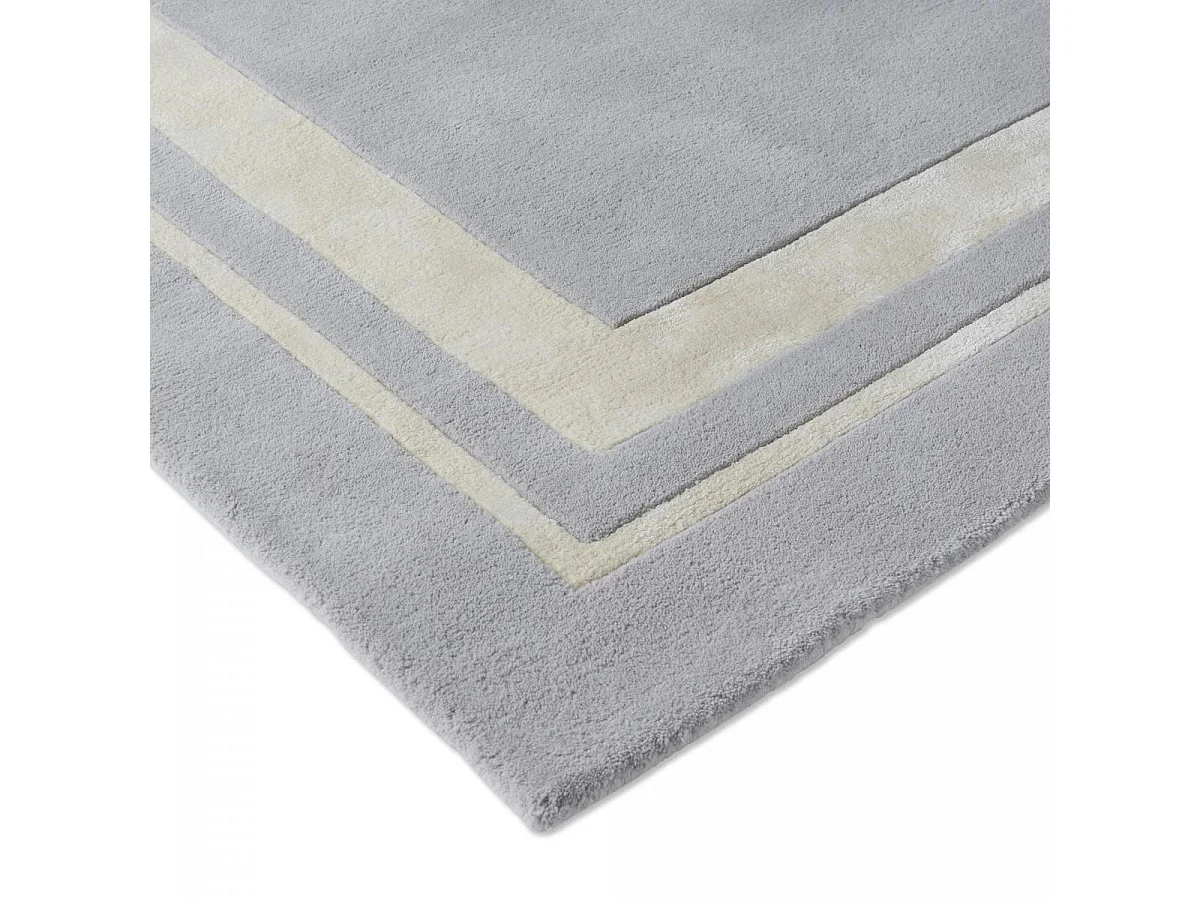 tapis salon 200x280 fait main en laine gris rectangle motif simple REDOOK