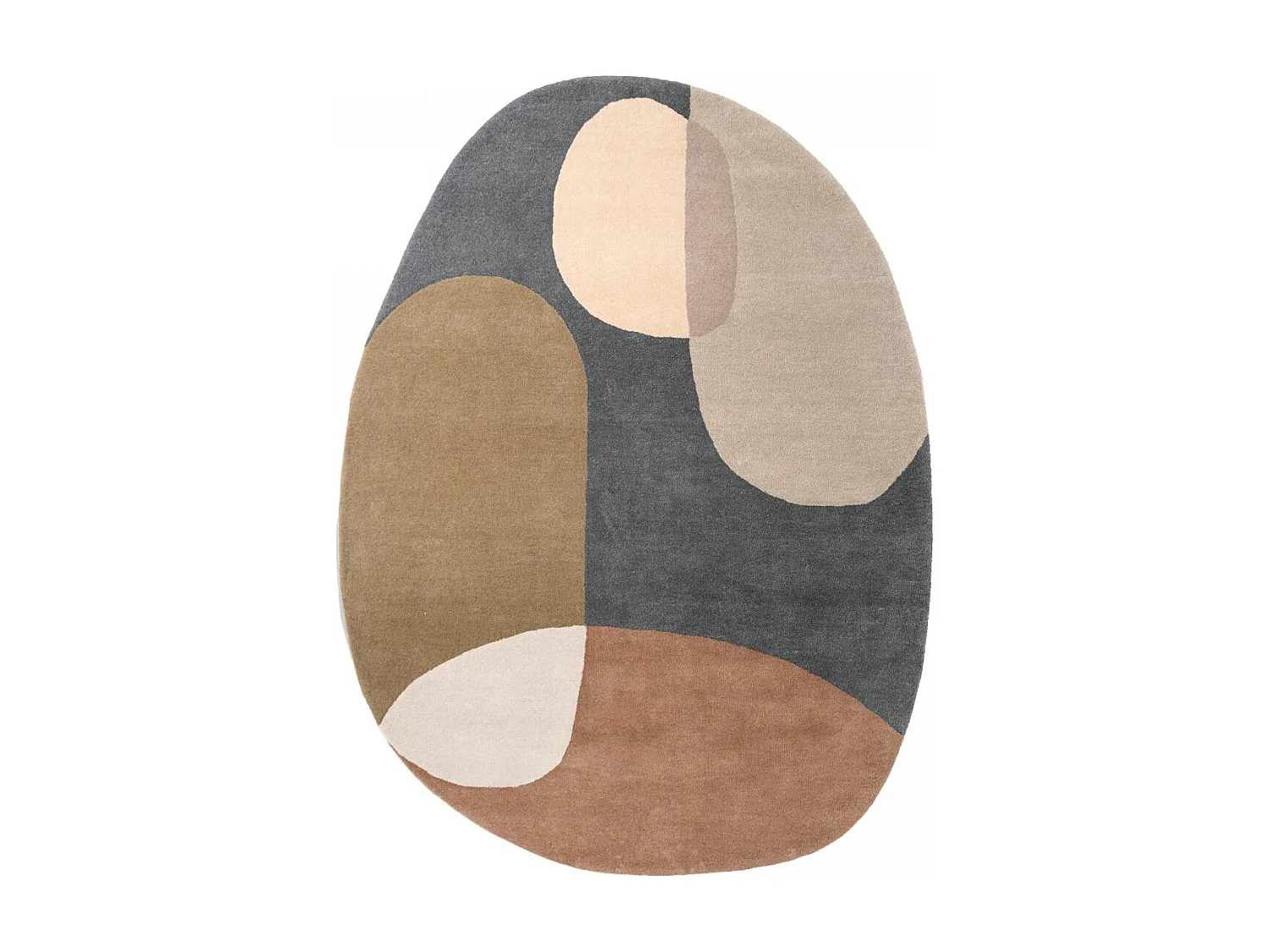 tappeto open space 200x280 realizzato a mano in lana blu e verde fantasia astratta