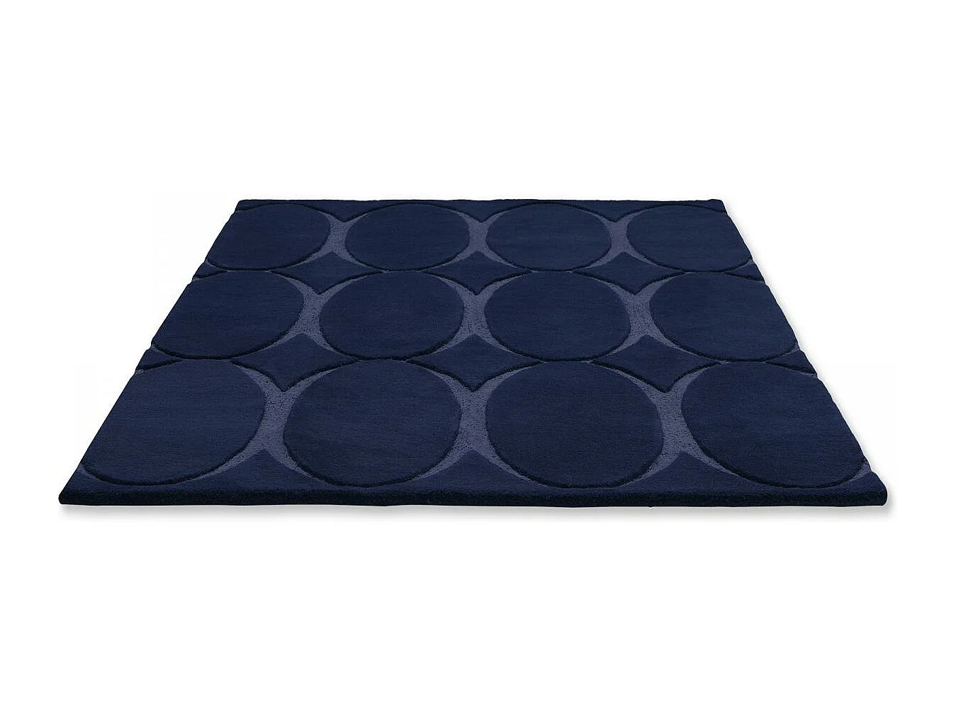 tapis entrée 120x180 fait à la main en laine bleu marine rectangle motif simple