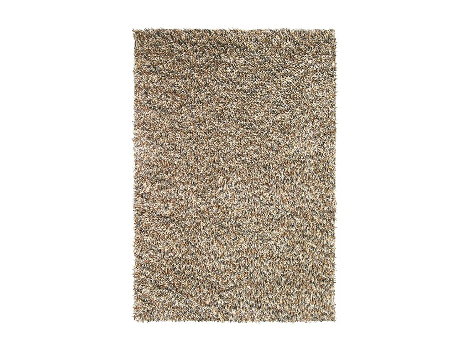 Tapis shaggy 250x350 rectangle tissé crème en laine motif faux uni ROCKS