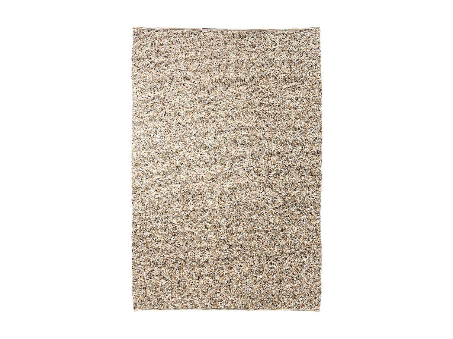 tapis salle de jeux 200x300 fait main en laine beige et gris motif simple