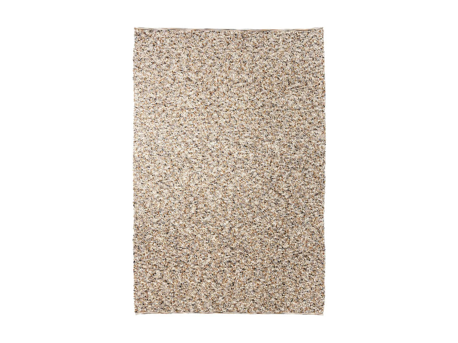 tapis salle de jeux 200x300 fait main en laine beige et gris motif simple