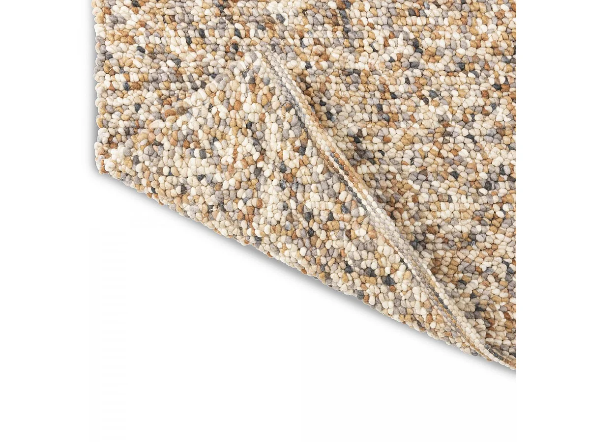 tapis salle de jeux 200x300 fait main en laine beige et gris motif simple