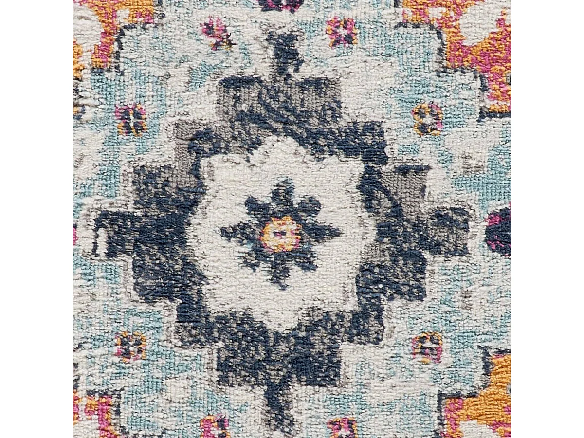 Tapis Vintage Oriental 160x220 cm - LYN3 MED - Couleur : multicolore violet orange bleu