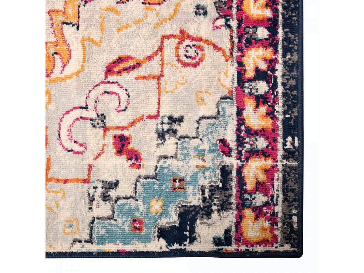 Tapis Vintage Oriental 160x220 cm - LYN3 MED - Couleur : multicolore violet orange bleu