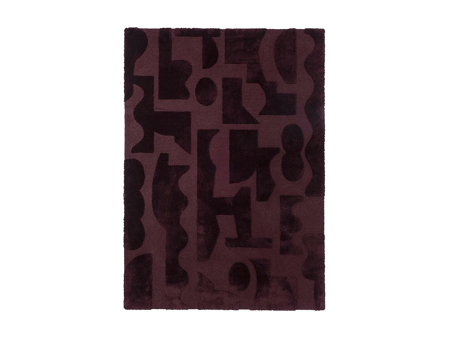 tapis open space 200x280 tufté en laine violet rectangle motif géométrique MURAL