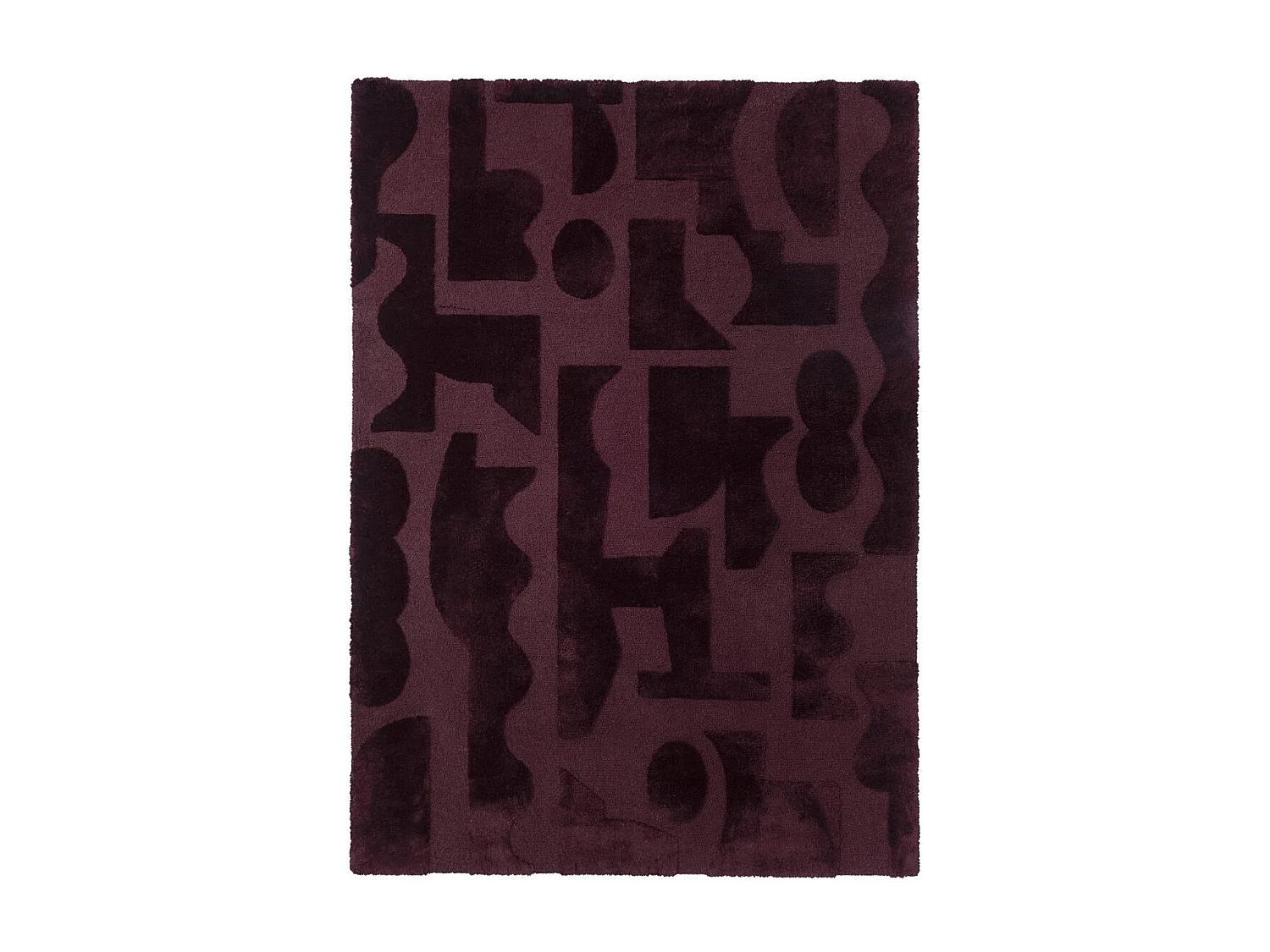 tapis open space 200x280 tufté en laine violet rectangle motif géométrique MURAL