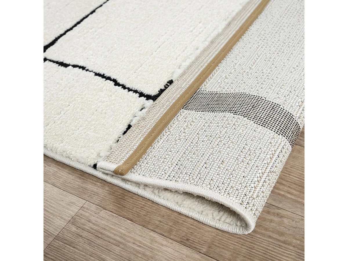 Tapis salon LYN9 BRINKI 80x300 cm Noir - Tapis Couloir doux et soyeux