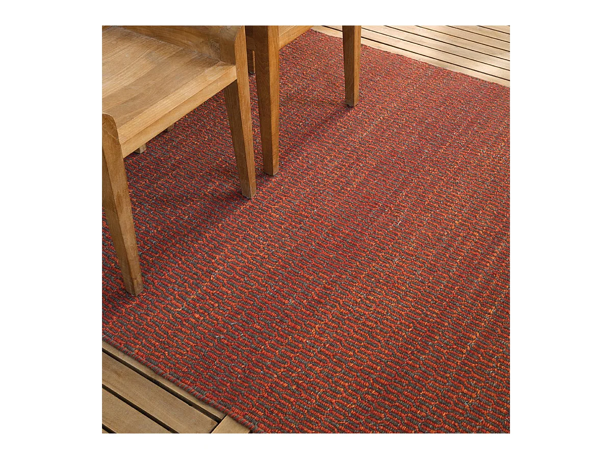 Tapis kilim 200x300 rectangle fait main en laine rouge motif faux uni