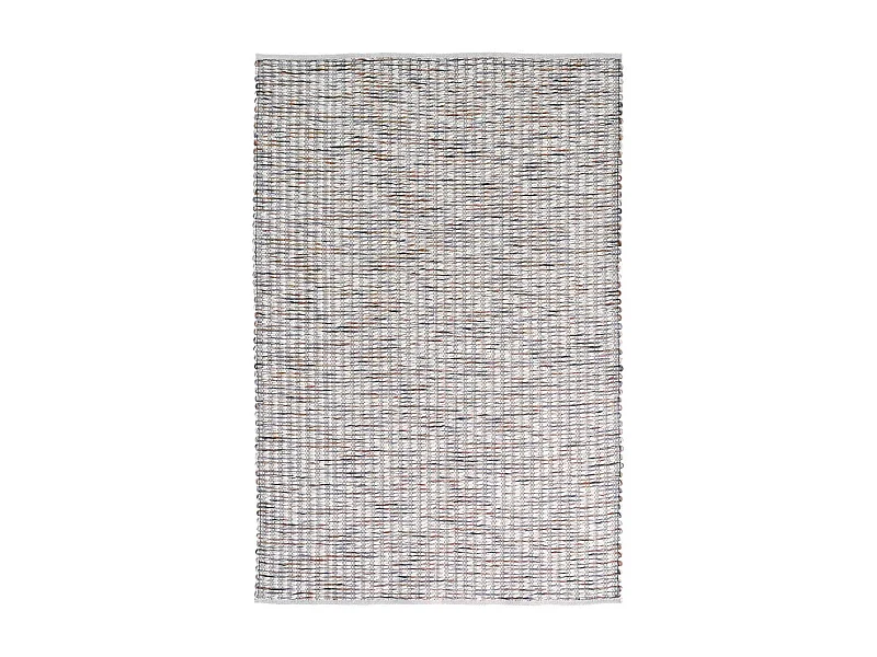 tapis chambre 140x200 fait main en laine crème rectangle motif faux uni GRAIN
