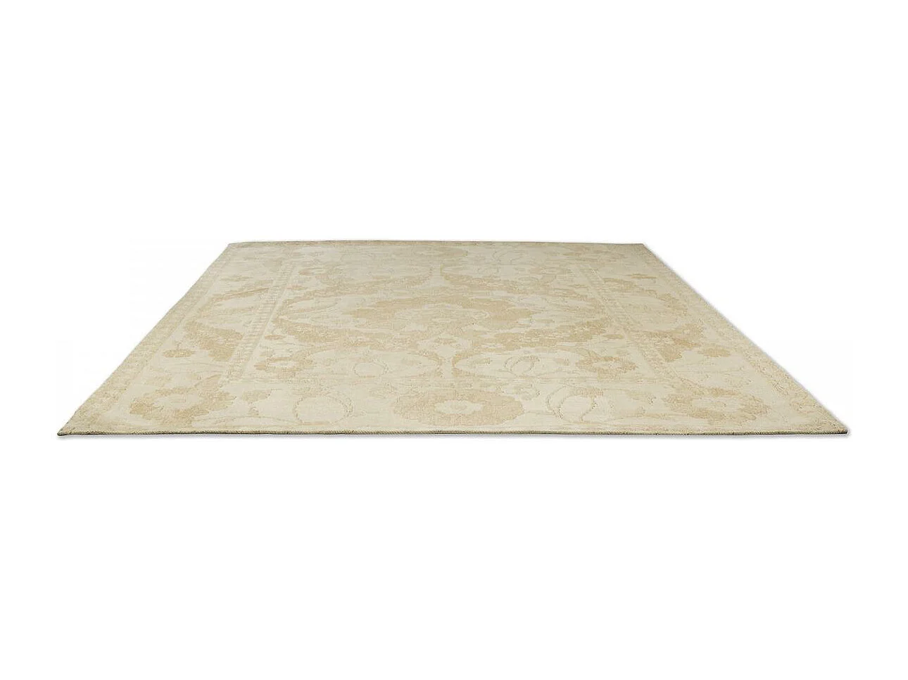 tapis salon 170x240 fait main en coton or rectangle motif floral NEWBOR