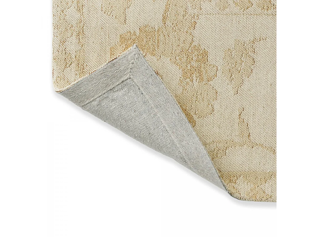 tappeto da soggiorno 170x240 realizzato a mano in cotone rettangolo oro fantasia floreale NEWBOR