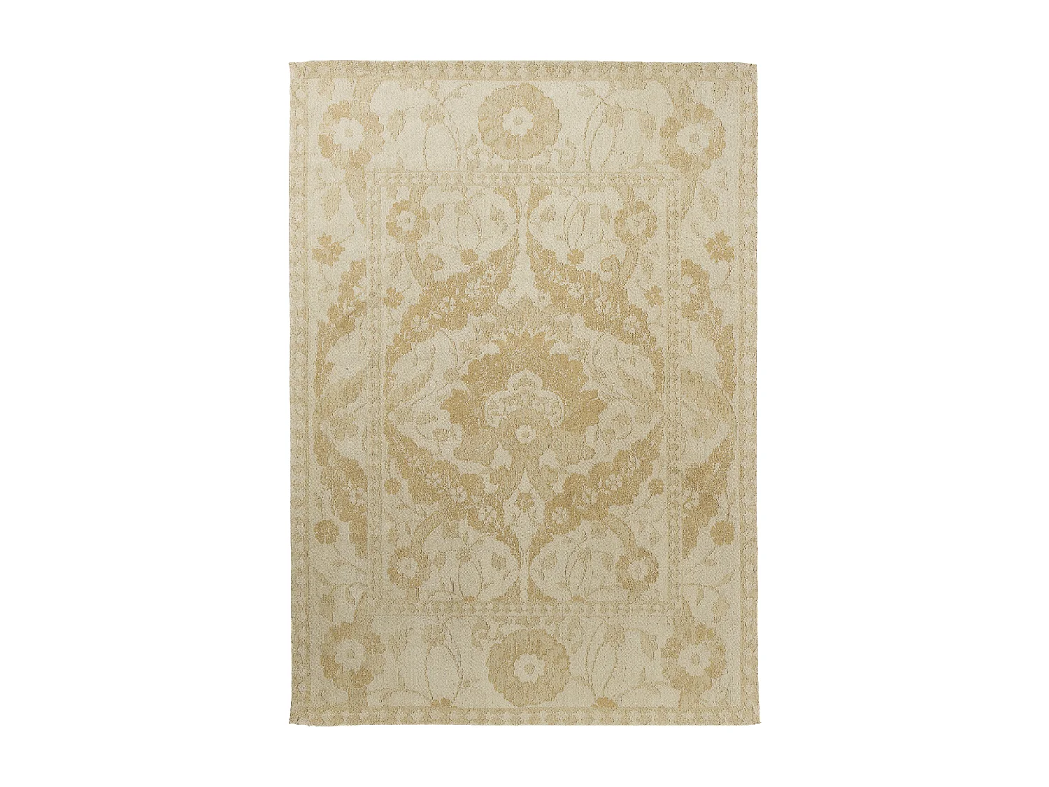 tappeto da soggiorno 170x240 realizzato a mano in cotone rettangolo oro fantasia floreale NEWBOR