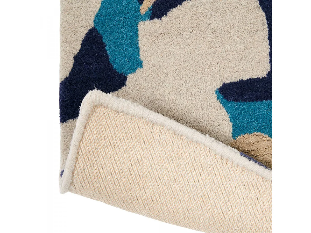 tapis chambre 160x230 tissé en laine vert et jaune rectangle motif floral