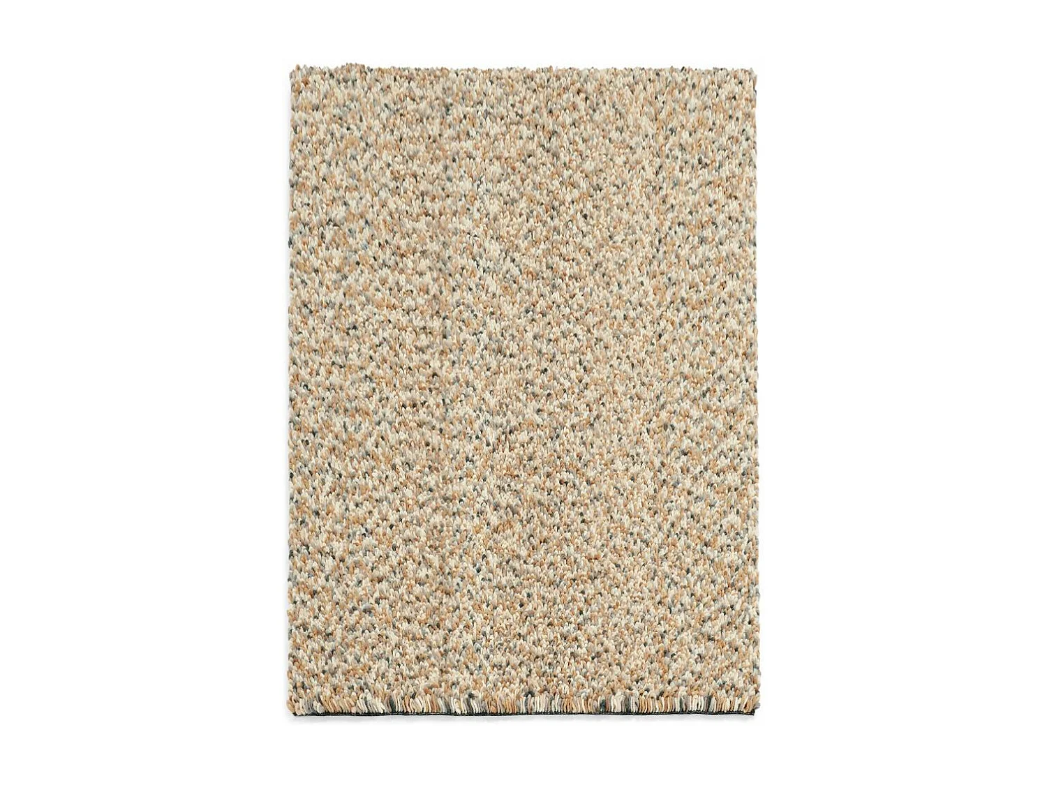 Tapis longs poils shaggy 140x200 rectangle tissé beige et bleu en laine
