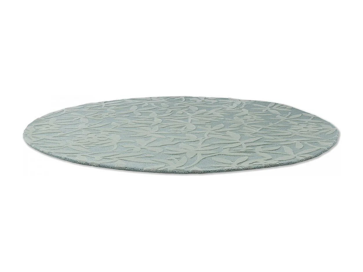 Tapis rond Ø200cm fait main en laine motif floral pour salon CLEAVERS
