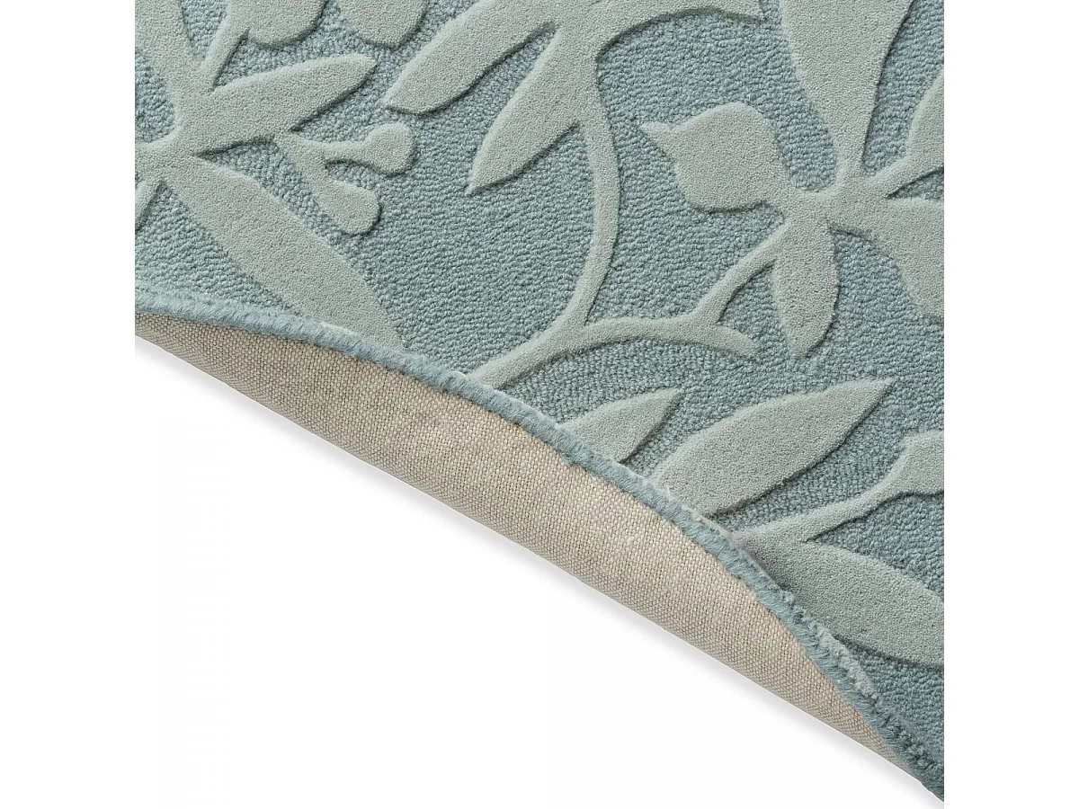 Tapis rond Ø200cm fait main en laine motif floral pour salon CLEAVERS