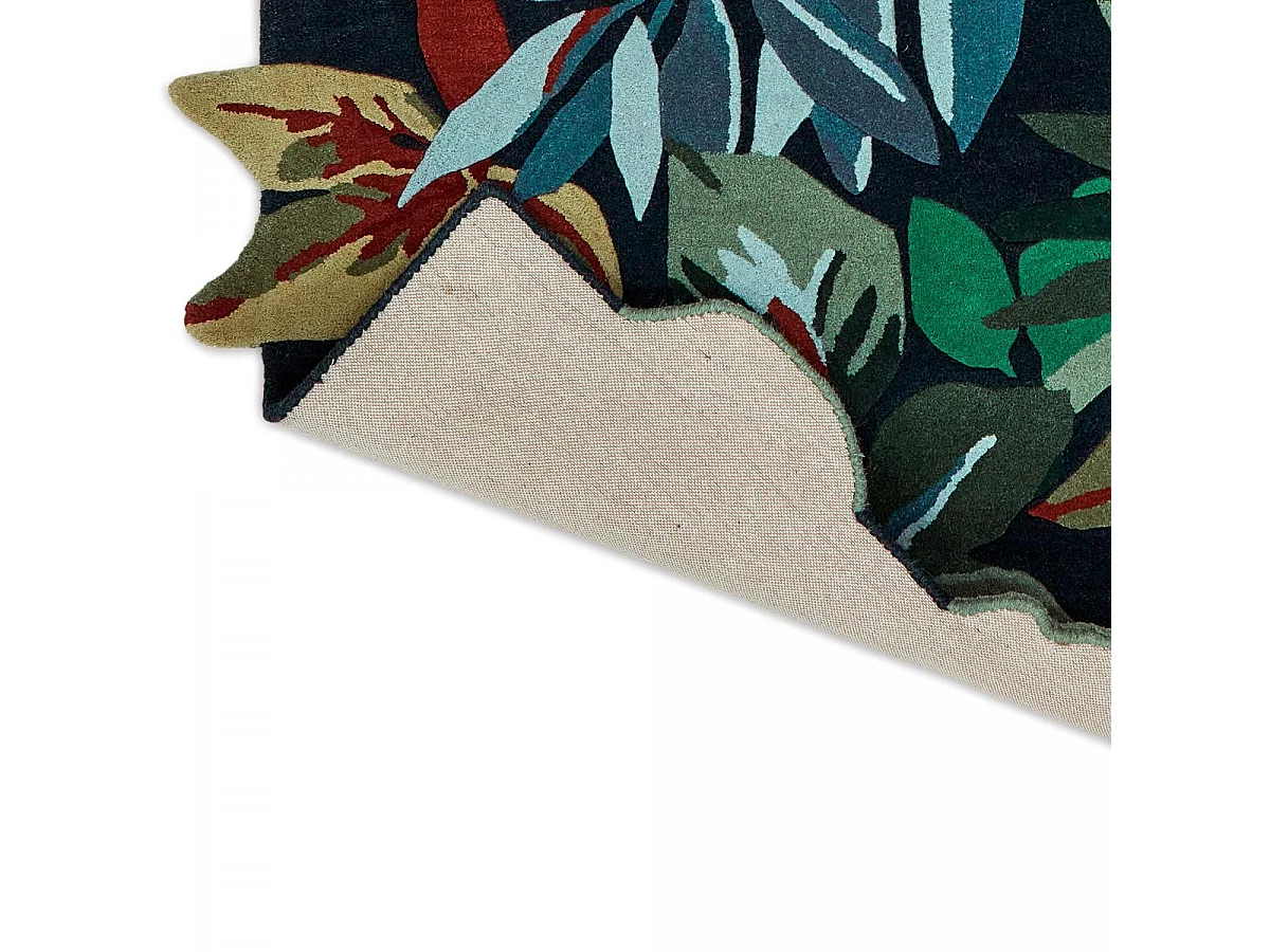 tapis grand salon 250x350 fait main en laine vert et bleu rectangle motif floral