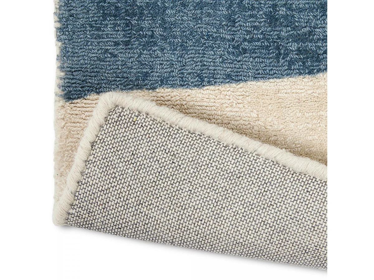 tapis chambre 200x280 fait à la main en laine beige et jaune motif abstrait