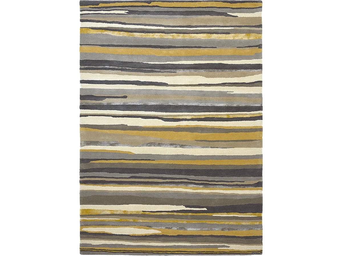 tapis bibliothèque 250x350 fait à la main en laine gris et taupe