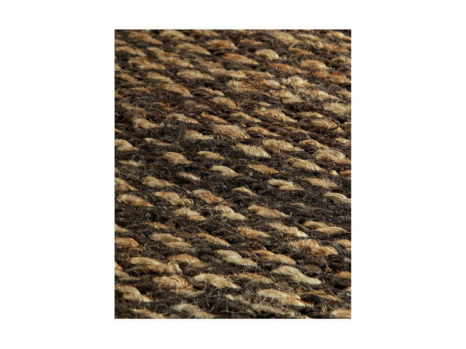 Tapis kilim 200x300 rectangle fait main en chanvre chocolat motif uni