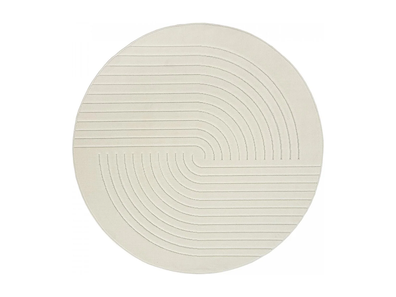 Tapis rond intérieur extérieur en relief ton sur ton LYN14 ARC6EL