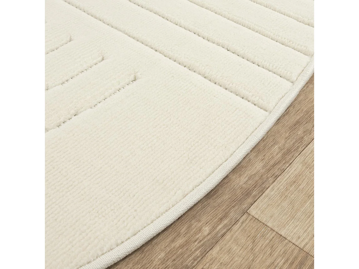 Tapis rond intérieur extérieur en relief ton sur ton LYN14 ARC6EL
