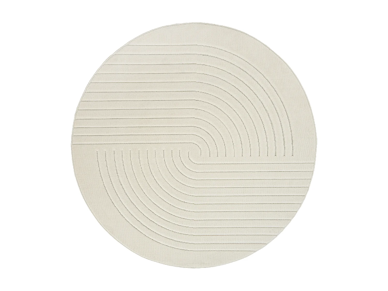 Tapis rond intérieur extérieur en relief ton sur ton LYN14 ARC6EL