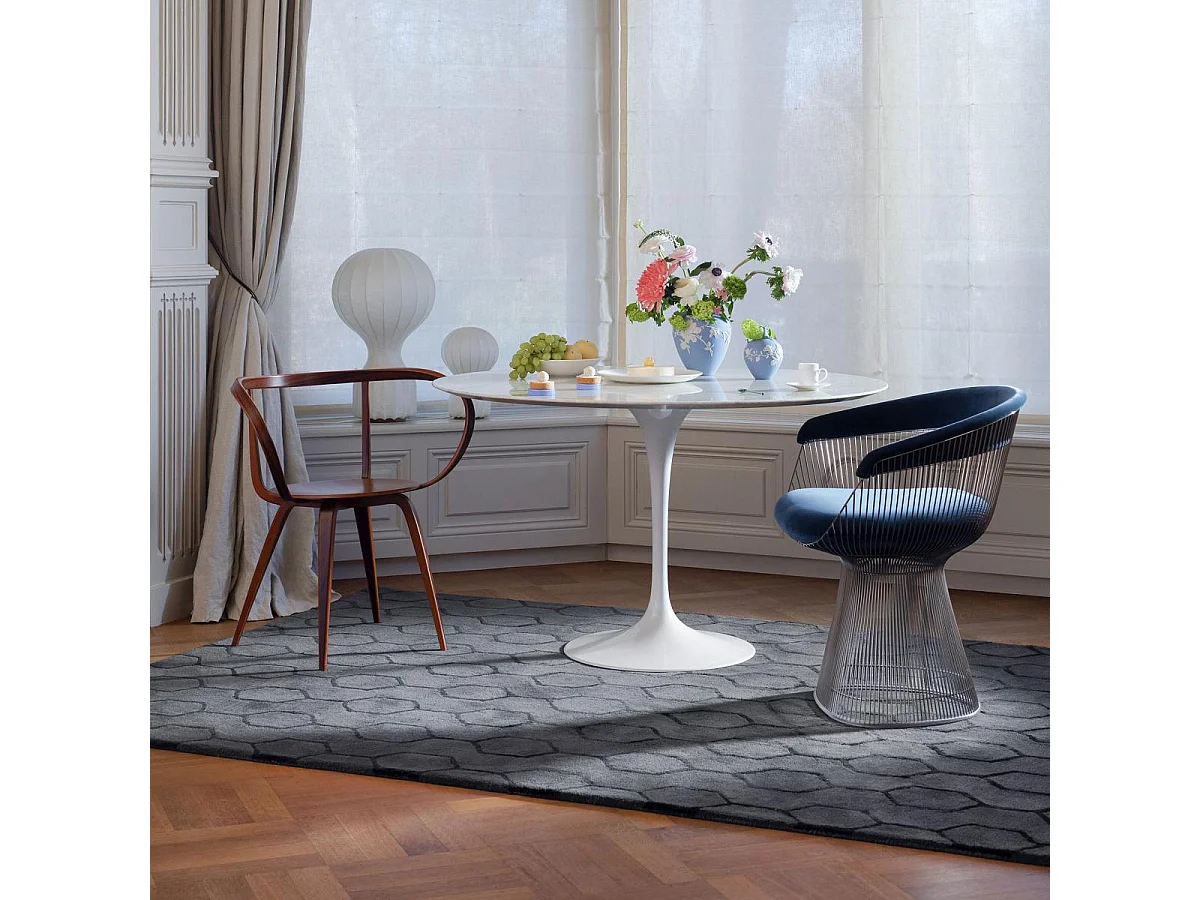 tapis open space 200x280 fait à la main en laine noir rectangle motif faux uni