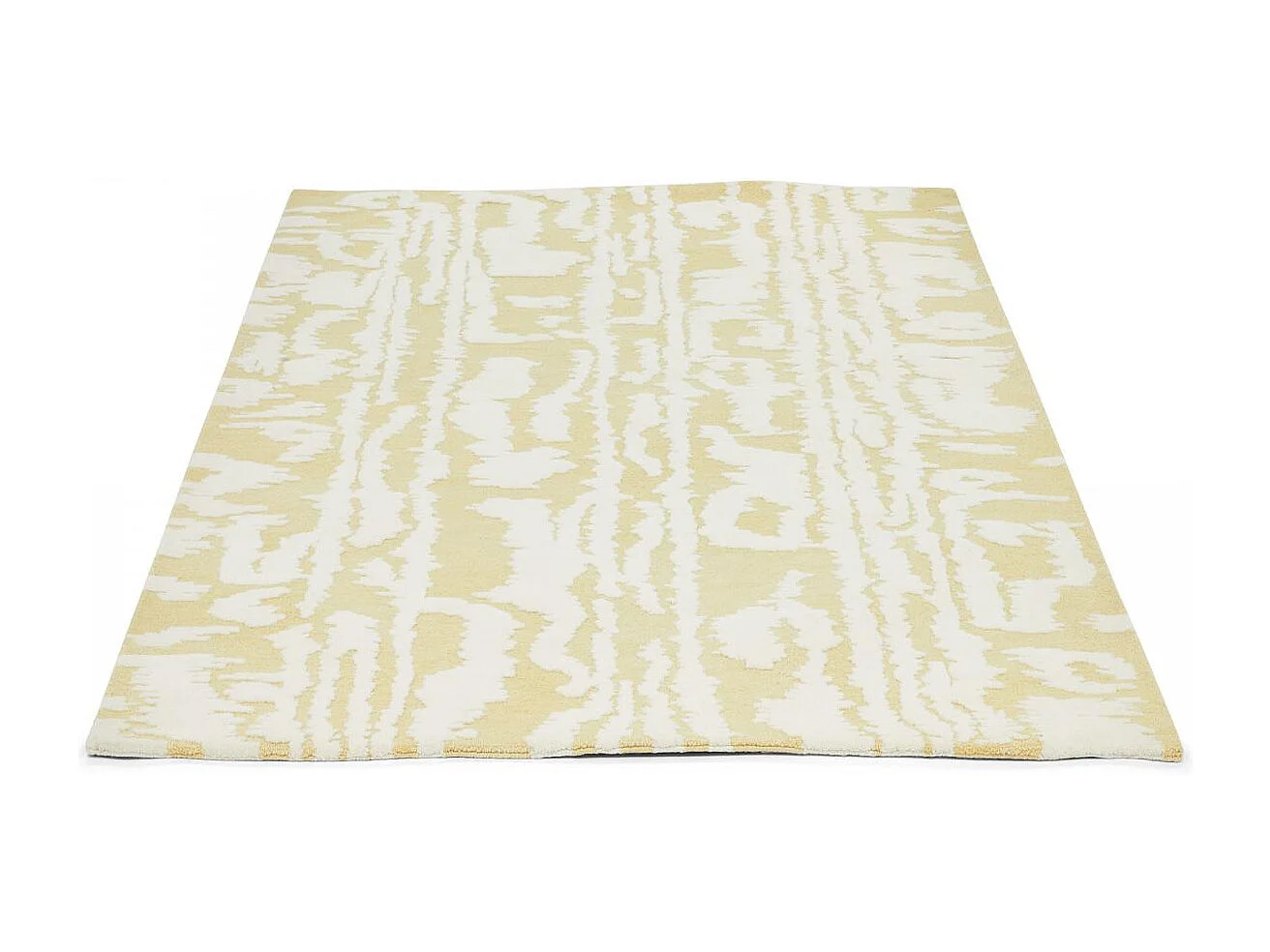 tapis chambre 200x280 fait à la main en laine jaune rectangle motif abstrait