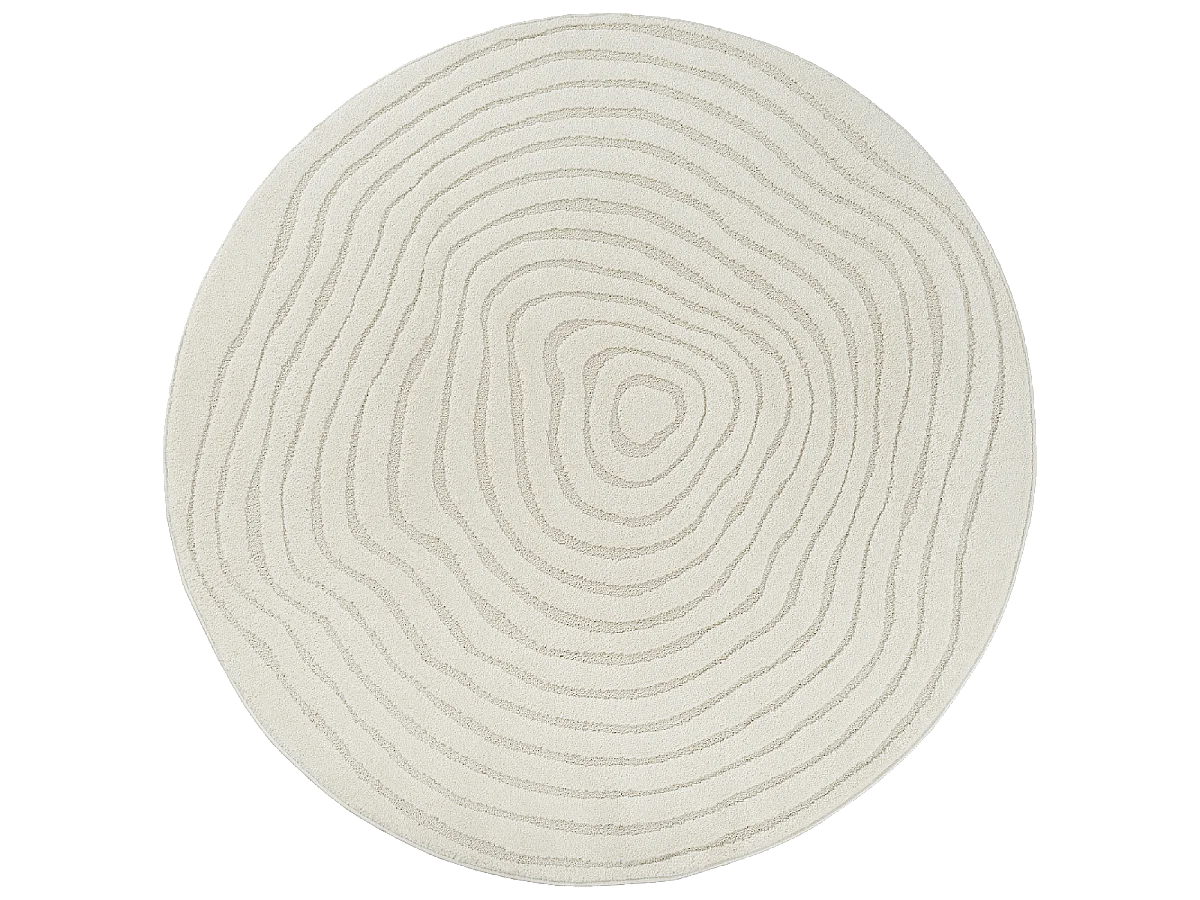 SPIRATRI tappeto rotondo ∅ 160 cm Crema Tappeto di facile manutenzione ideale per la camera da letto