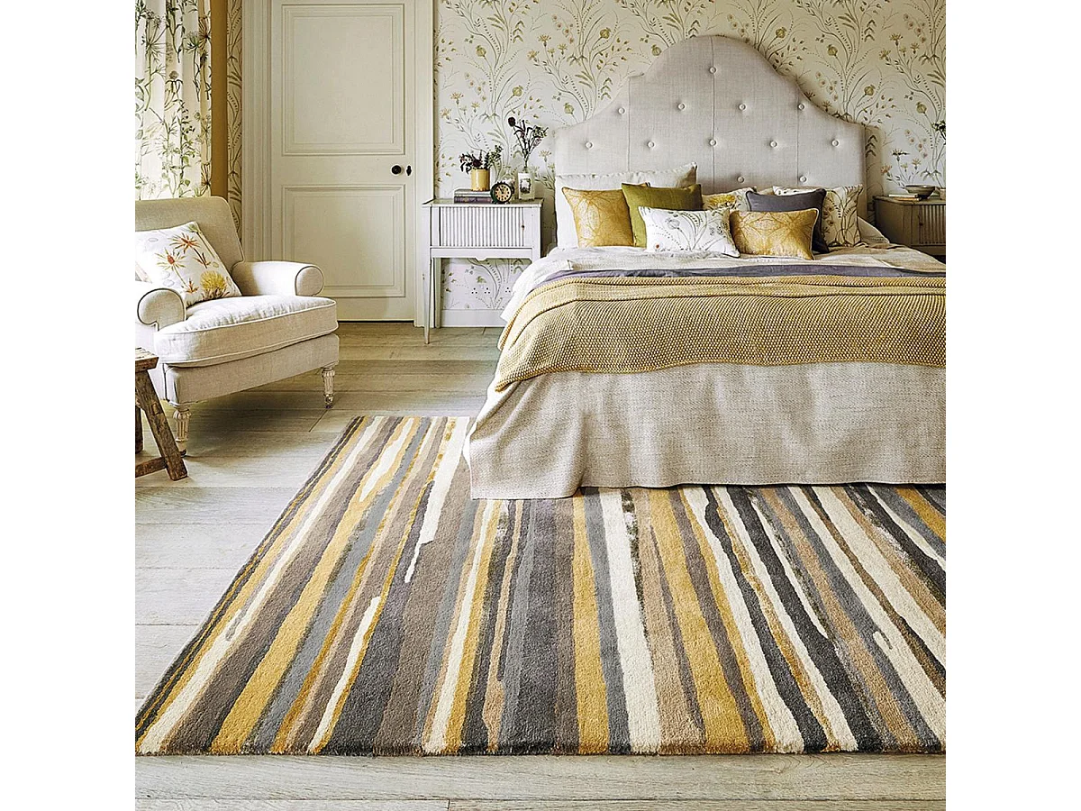 tapis salon 200x280 fait à la main en laine gris et taupe motif géométrique