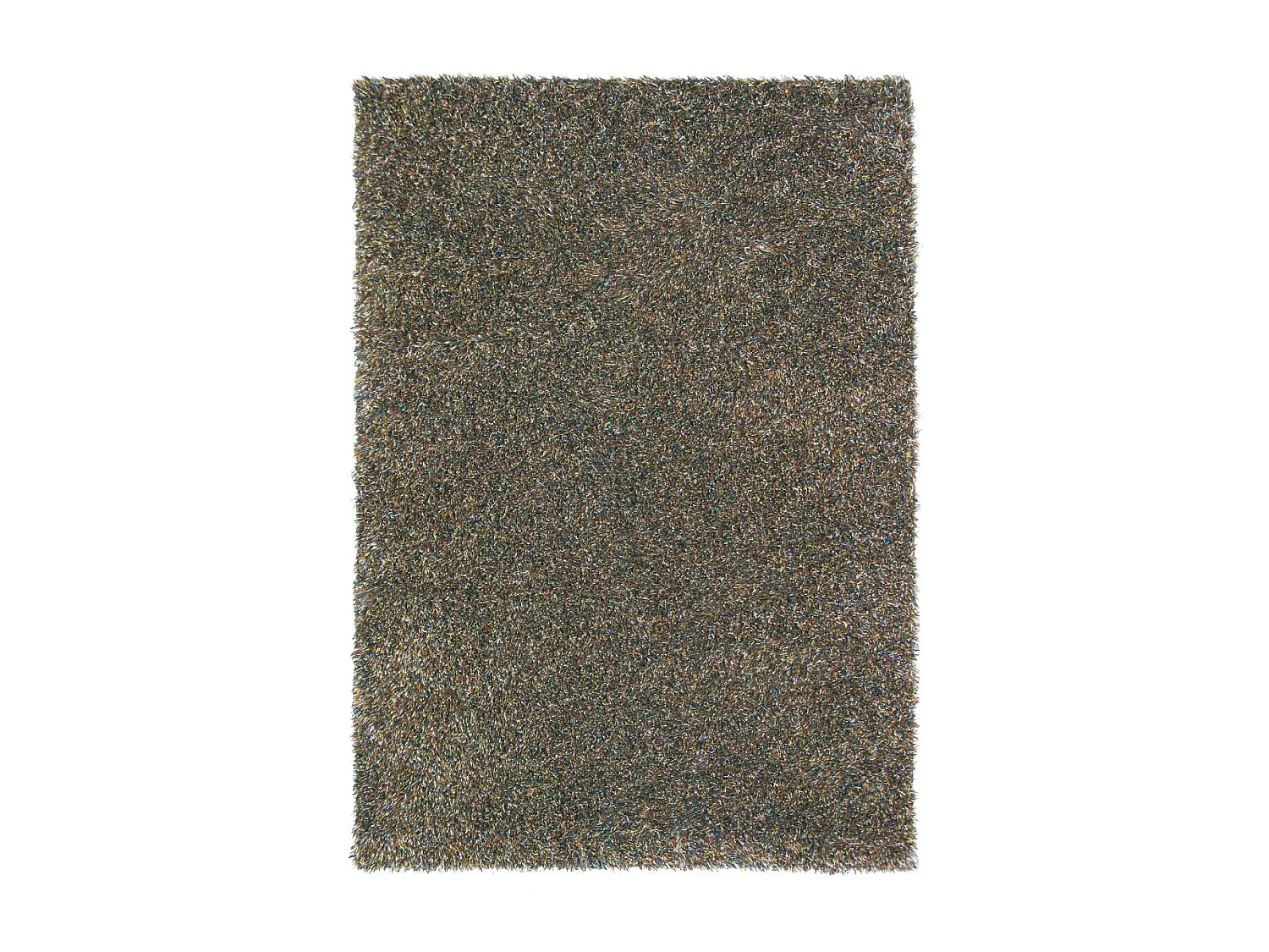 Tapis shaggy 140x200 rectangle tufté moutarde et marron en laine motif faux uni