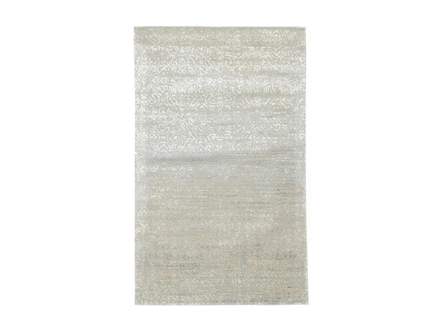 tapis chambre 105x165 fait main en laine gris et blanc rectangle motif uni BREZE