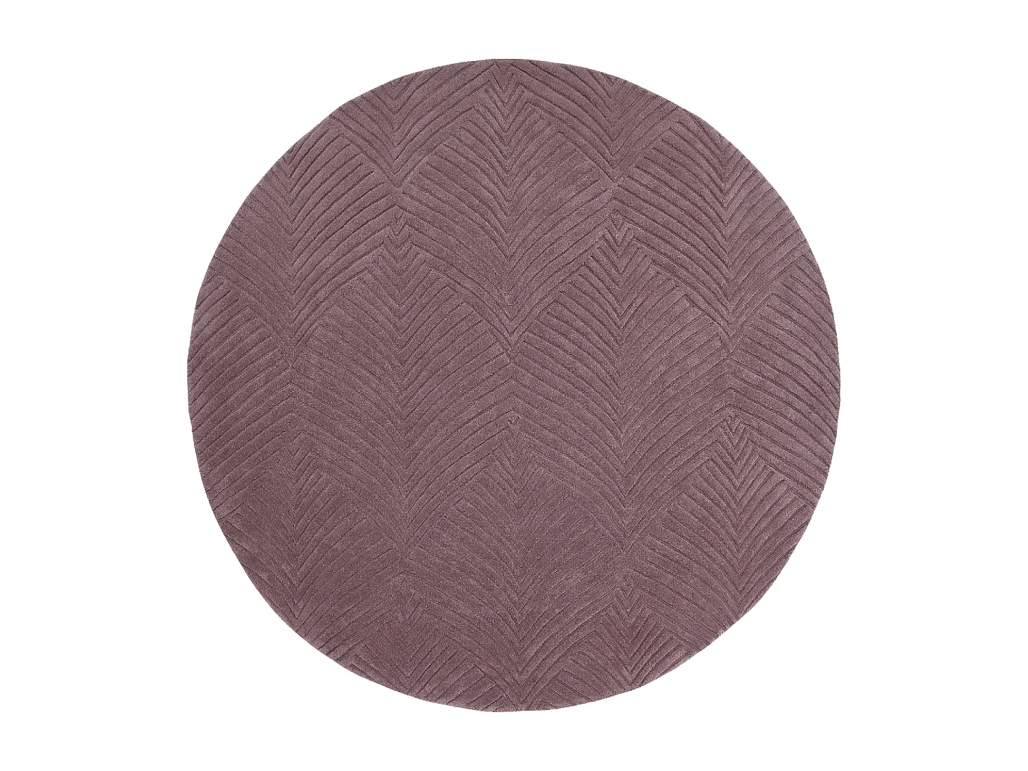 Tappeto rotondo Ø150cm realizzato a mano in finta lana tinta unita per soggiorno FOLIA