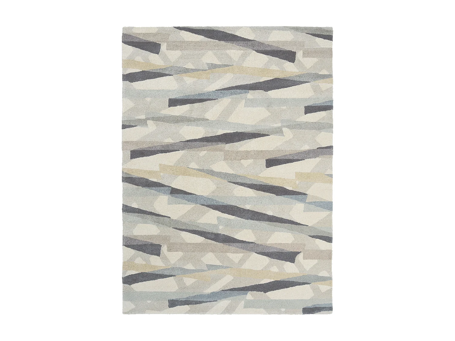 tappeto da ingresso 140x200 realizzato a mano in lana grigia e viola fantasia geometrica