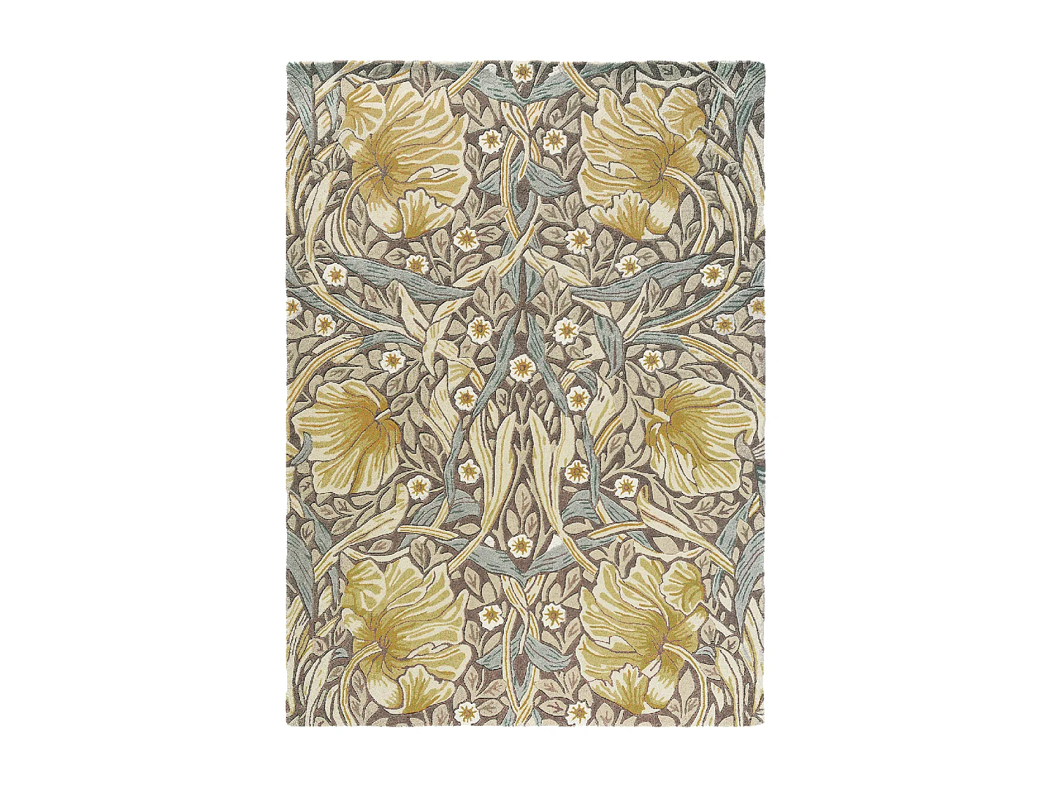 Tappeto da ingresso 140x200 fatto a mano in lana verde oliva e viola