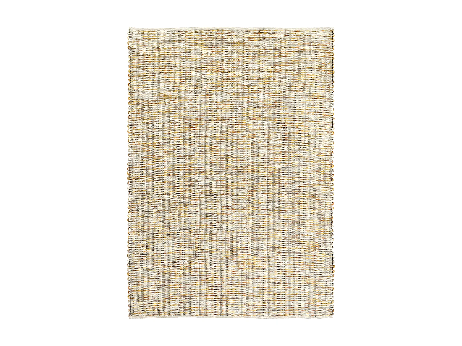 Tapis kilim 250x350 rectangle fait main en laine jaune et crème