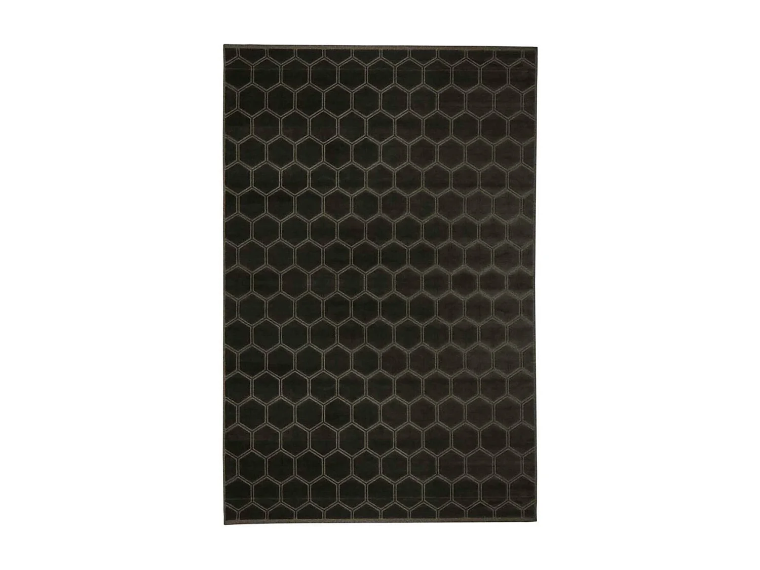 tapis salle à manger 240x340 fait à la main en viscose noir et blanc