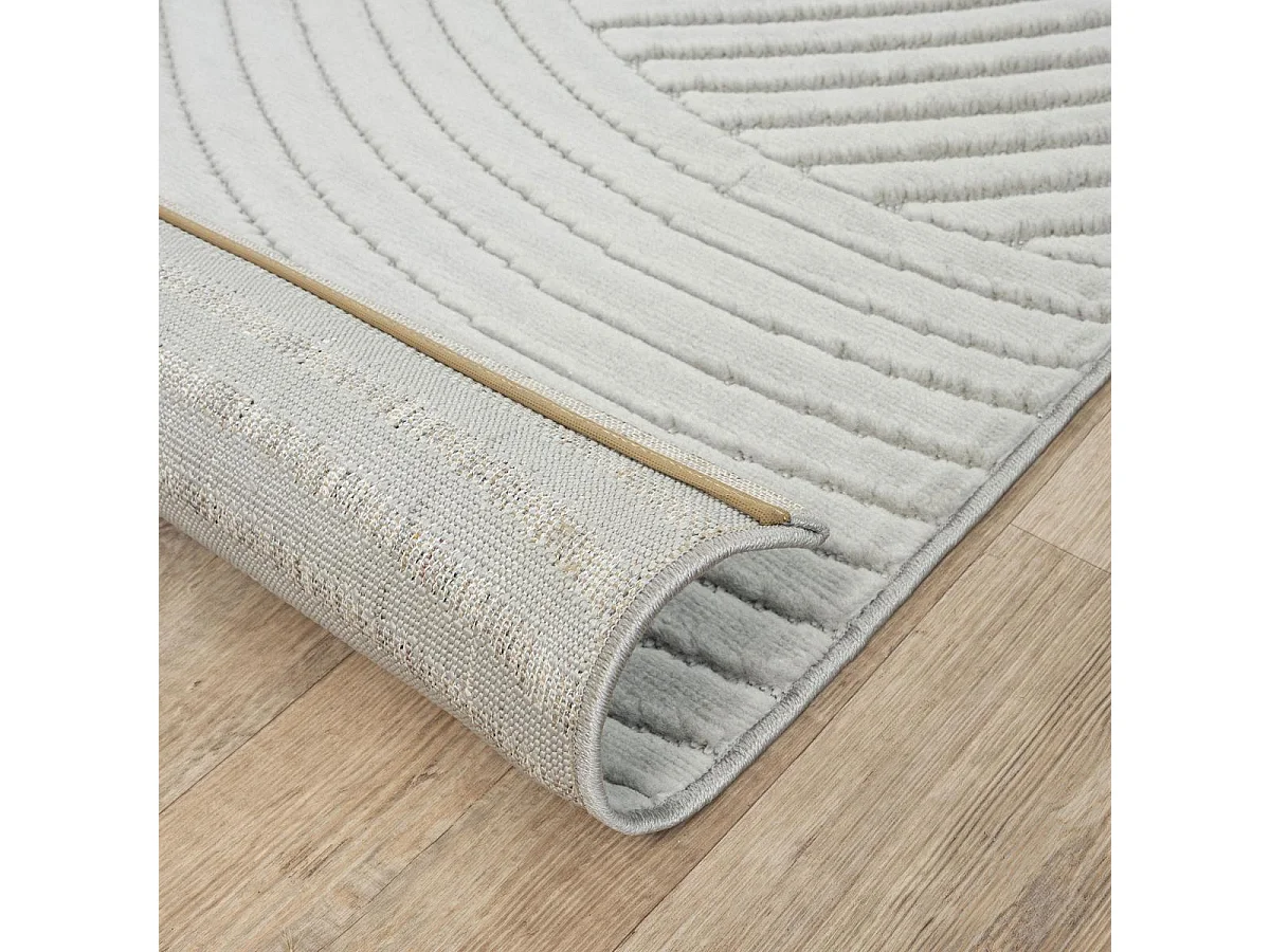 Tapis intérieur extérieur 133x190 en relief LYN14 GEMGRAF Gris ton sur ton