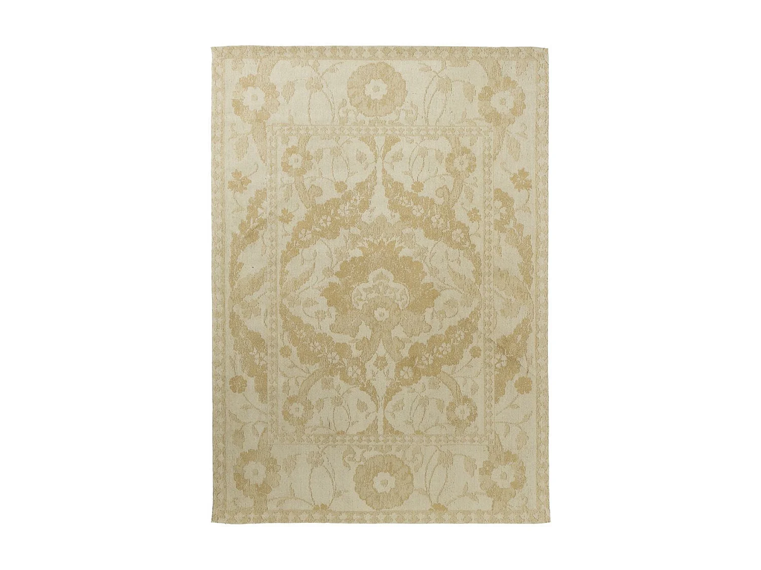 tapis grand salon 200x280 fait main en coton or rectangle motif floral NEWBOR