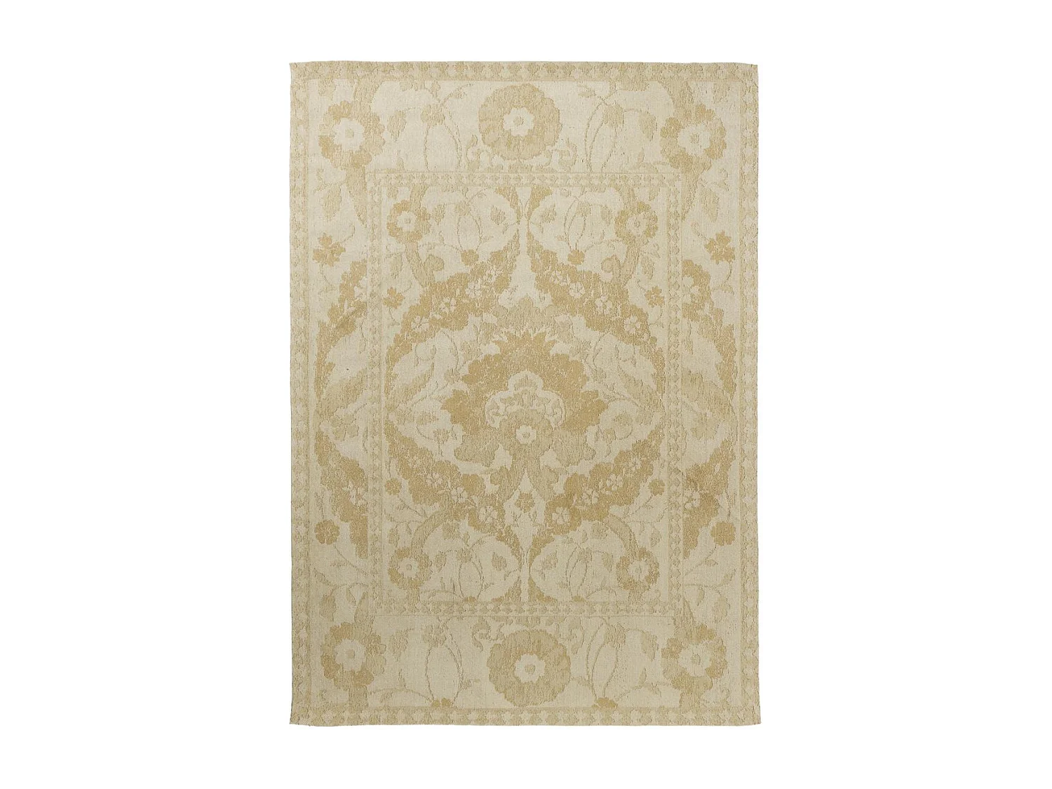 tappeto da soggiorno grande 200x280 realizzato a mano in cotone rettangolo oro fantasia floreale NEWBOR