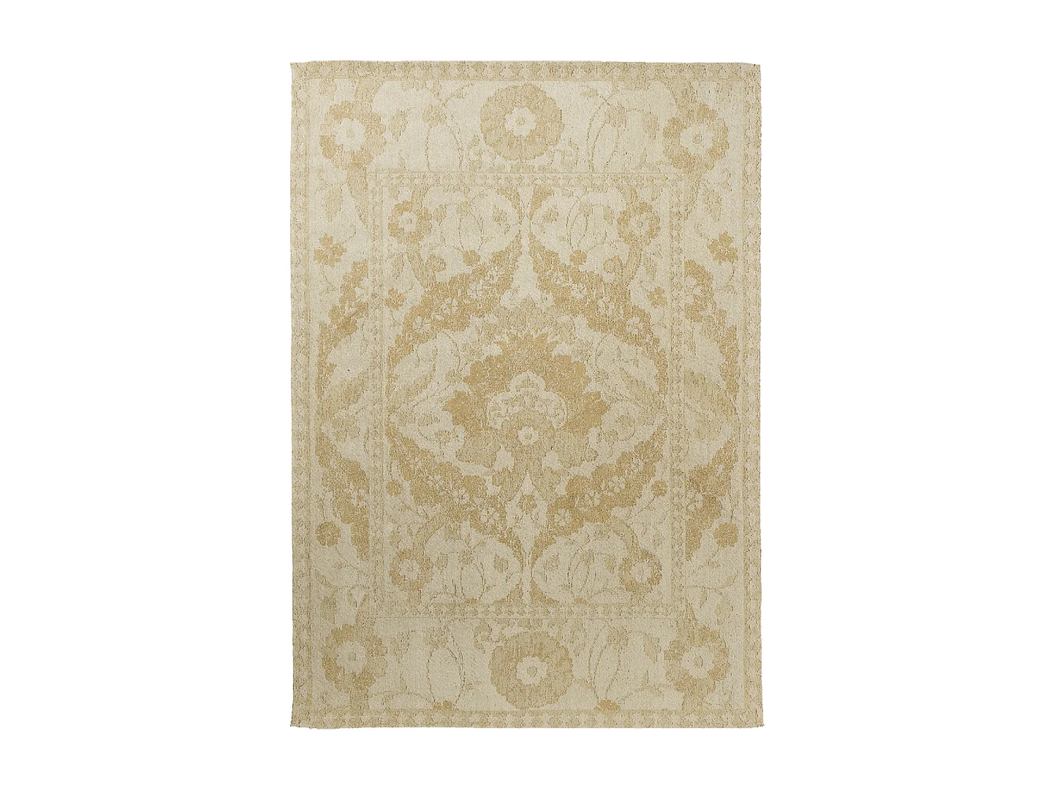 tappeto da soggiorno grande 200x280 realizzato a mano in cotone rettangolo oro fantasia floreale NEWBOR
