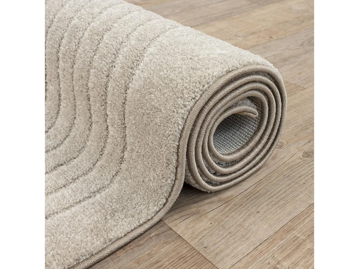 Tapis salon DEMILU 200x280 cm Beige - Tapis Salon doux et soyeux