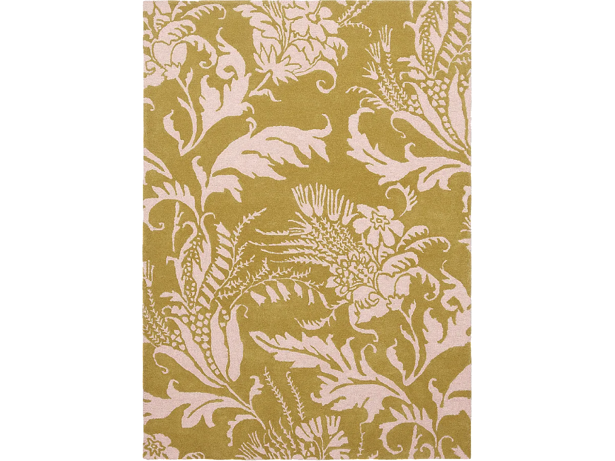 Tappeto da soggiorno e camera da letto fatto a mano in lana con motivo floreale BAROCCO