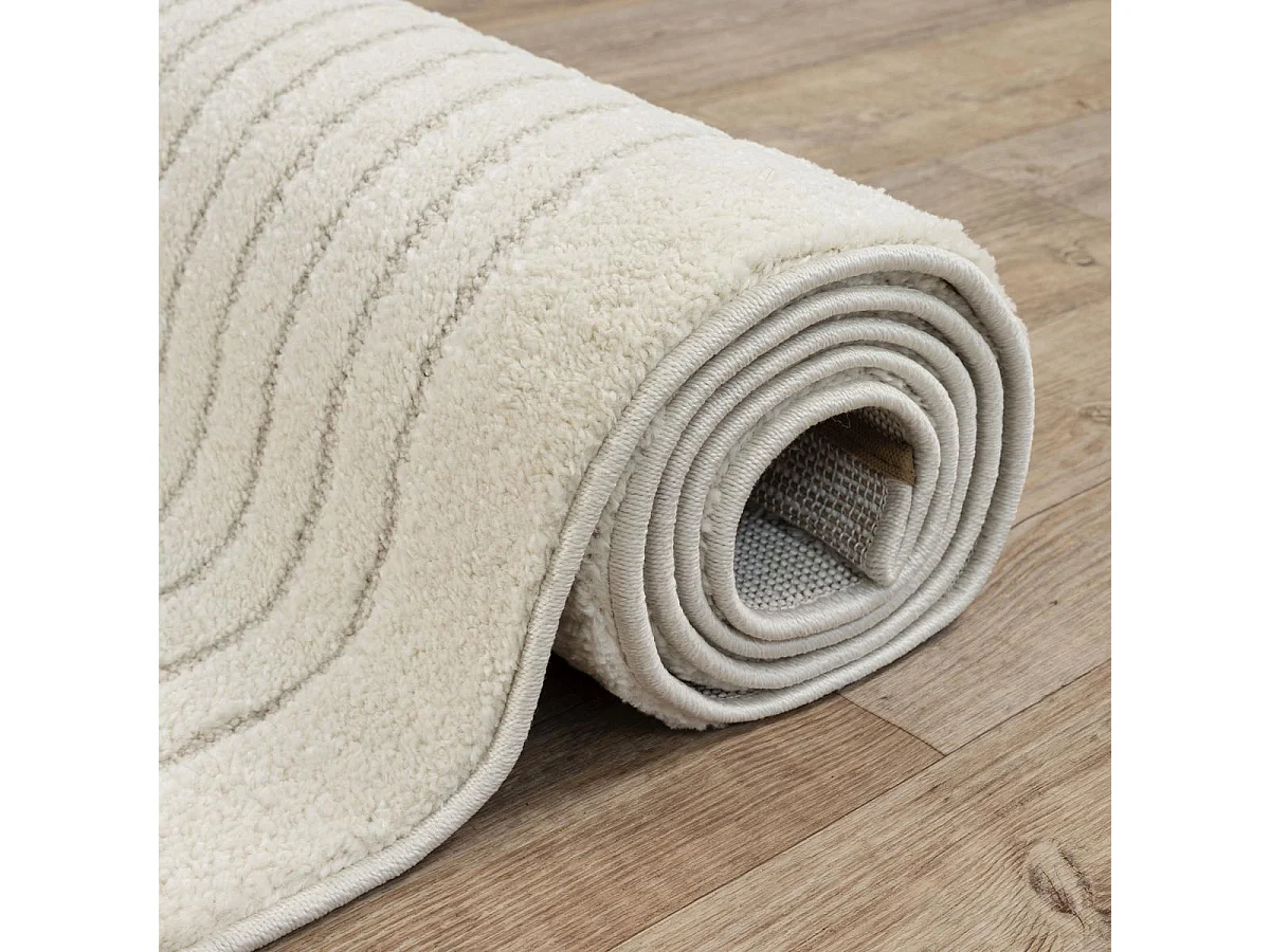 Tapis salon DEMILU 200x280 cm Crème - Tapis Salon doux et soyeux