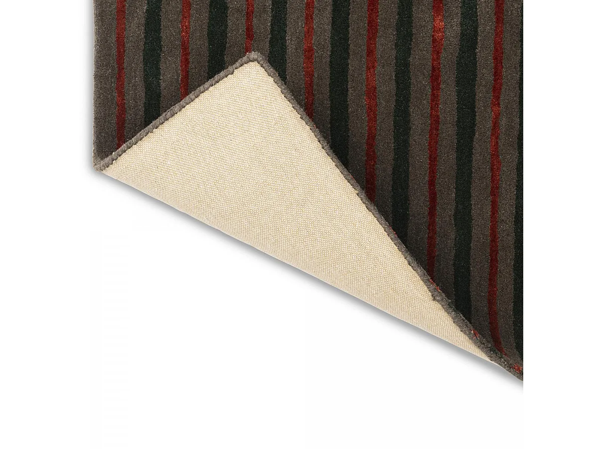 tapis salle à manger 200x280 fait à la main en laine gris et vert